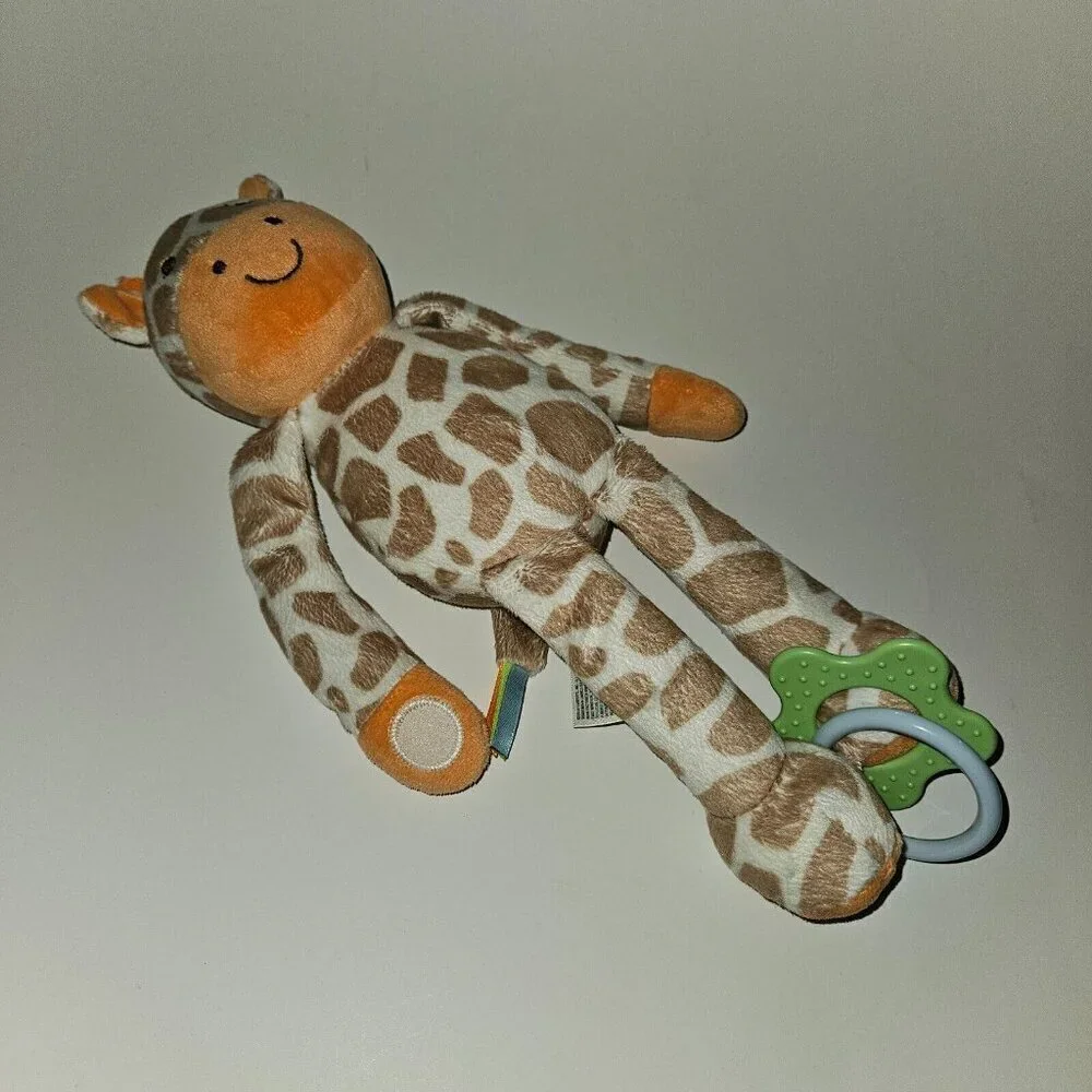 Carter's Giraffe Plush Rattle Crinkle Teether 12